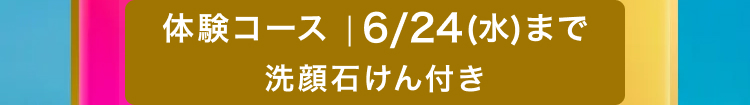 体験コース |6/24(水)まで
洗顔石けん付き