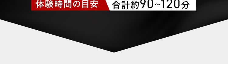 体験コースの流れ 体験時間の目安合計約90～120分