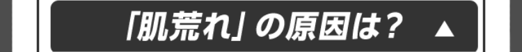 「肌荒れ」の原因は？