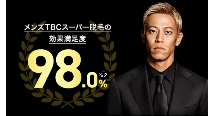 メンズTBCスーパー脱毛の
効果満足度
98.0%
2