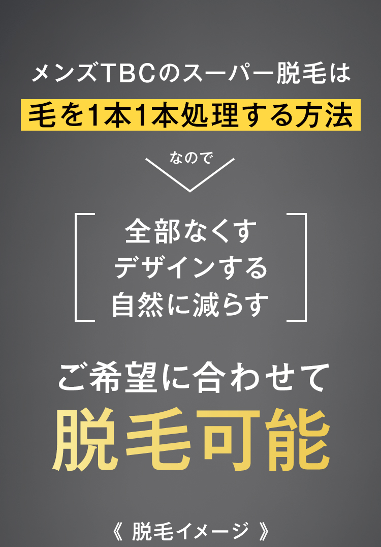メンズTBCのスーパー脱毛は毛を1本1本処理する方法